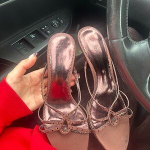 Brown Rhinestone Y2K/2000s Vintage Heels 9W